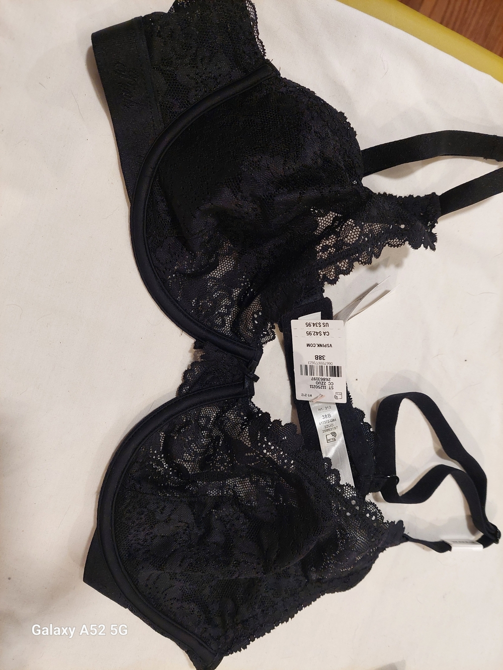 PINK Victoria's Secret Black Lace Underwire Bra